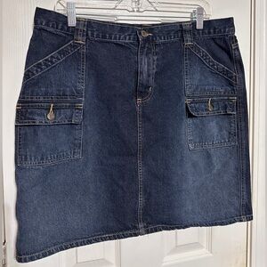 New York & Company Navy Jean Skirt with Pockets